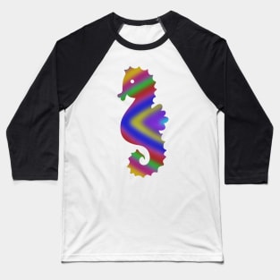 Rainbow Glow Seahorse Baseball T-Shirt